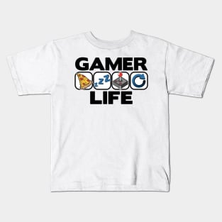 Gamer Life Eat Sleep Repeat Level Up Jahr Birthday Gaming Kids T-Shirt